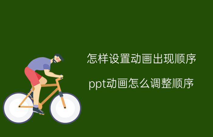 怎样设置动画出现顺序 ppt动画怎么调整顺序？